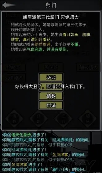 放置江湖怎么找到灭绝师太